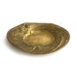 A brass Art Nouveau dish, 22.5cmH