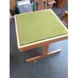 A pine chess table with reversible board, approx. 56x56x46cmH