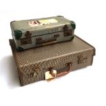 A vintage suitcase/picnic hamper, 43cmW, containing a quantity of Royal memorabilia, together with