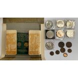 A quantity of coins to include a Martins Bank 'entire set of 1967 pre-decimalisation coins' in