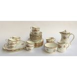 A Crown Staffordshire tea set, comprising teacups (10), saucers (11), side plates (11), cake