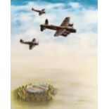 G. Dryland, Battle of Britain Memorial Flight, oil on canvas, 51x41cm