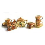 A Price Kensington cottage ware tea set comprising teapot, three mugs, milk jug , saucers etc
