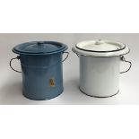 Two French enamel slop buckets, each approx. 29cmH