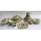 A Mason's Ironstone 'Regency' part dinner service, comprising meat plate, several lidded tureens,