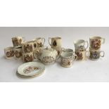 A quantity of commemorative ware, to include Queen Victoria teapot; mugs, cups, plate etc