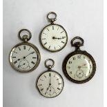 A lot of four various open face pocket watches, two AF