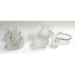 A collection of cut glass items including Stuart crystal, to include fruit bowls (6) and jugs (4)