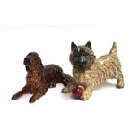 A Beswick Irish setter, 1060; together with a Beswick Terrier with ball, 13cmL (2)