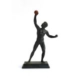 An Art Deco spelter figure of an athlete, 33.5cmH
