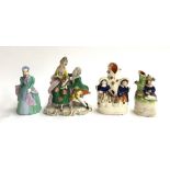 A Staffordshire Bone China Ricard figure 'Charmaine'; together with a continental pottery figure