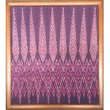 Three framed Thai ikat silks, each 67x60cm