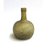 A 19th century green glass bottle, 17cmH