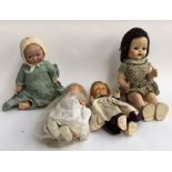 A vintage pedigree doll; a Karl Baumann doll marked 6 1/2; together with two others