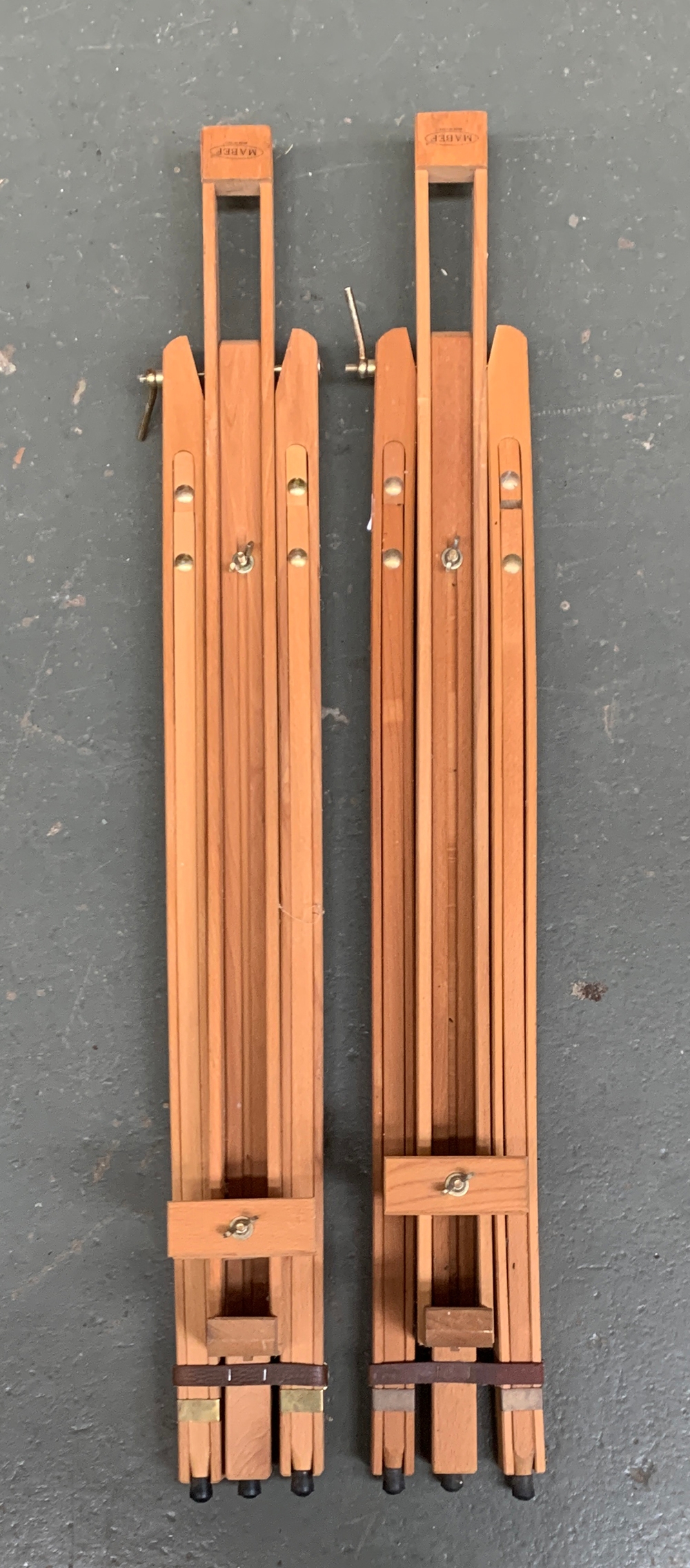 A pair of Mabef wooden artists easels