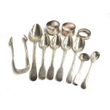 A small mixed lot of silver to include a George III spoon by Samuel Godbehere & Edward Wigan, London