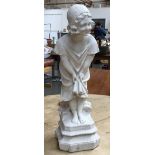 A plaster figurine of a girl curtsying, 51cmH