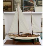 An Inga IV RC sailing yacht, approx. 109cmL, in white painted box
