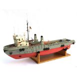 A model boat 1/4 inch scale RC Offshore work boat, designed for working on offshore drilling