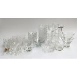 A collection of glass and cut glass items, to include dessert bowls, tumblers, glasses etc