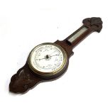 An oak banjo barometer/thermometer, 81cmH