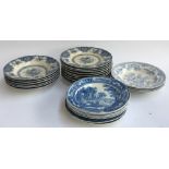 A collection of 16 Ridgway & Co. 'British Birds' pattern plates; together with blue and white