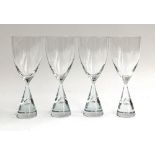 A set of four Holmegaard 'Princess' wine glasses, 20.5cmH