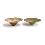 Jon Middlemiss (b.1949), two rough textured studio stoneware bowls, an Eternity Serpent bowl, the