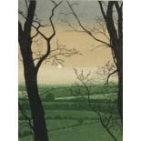 David G Beattie (b.1955) 'Valley Between' and 'Summer Solstice', coloured etchings signed and titled