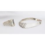 A heavy silver Cleopatra choker necklace, with matching bracelet, both marked .925 Mexico, 268g