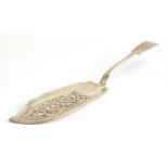 A Victorian silver fish slice by Samuel Hayne & Dudley Cater, London 1853, fiddle pattern,
