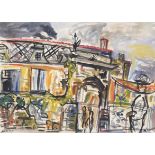 Henry Sanders (1918-1992), 'Angoulême Aug 67', watercolour on paper, signed lower right, 53.5 x 74.
