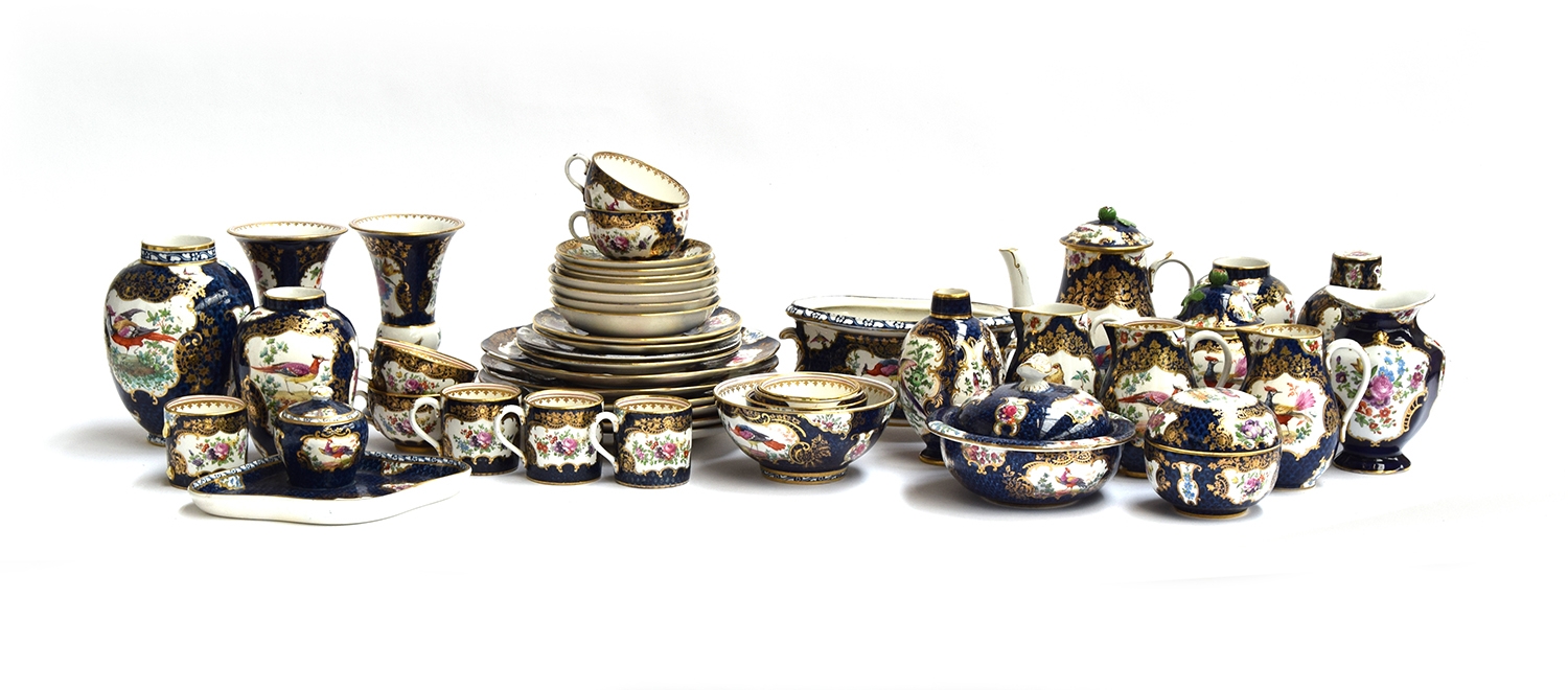 A large collection of Booths china, cobalt and gilt Chelsea birds design, 46 pieces, to include - Image 2 of 2