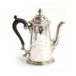 A small Queen Anne style silver coffee pot by Marples & Co, Sheffield 1905, 16cm high, 12.6oz