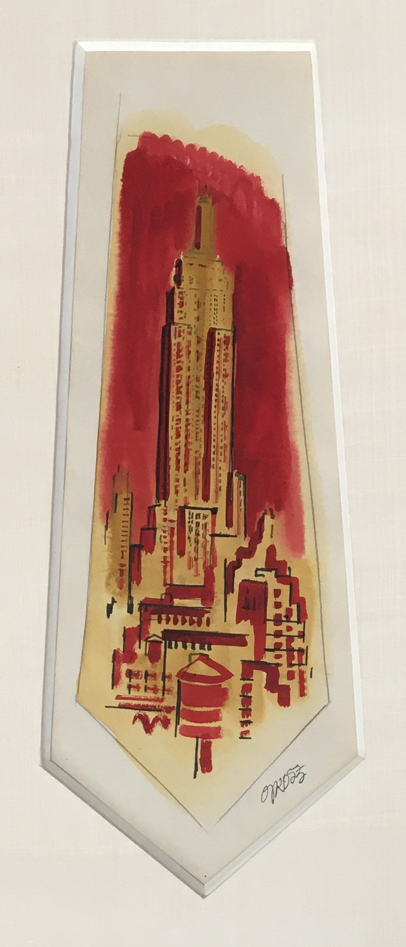 George Grosz (German, 1893-1959), New York necktie (Empire State Building), c.1944, watercolour,