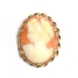 A 9ct gold cameo brooch, gross weight 8.7g