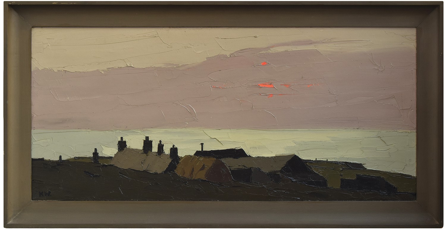 Sir Kyffin Williams, R.A. (1918-2006), 'Penrhyn isaf' near Abafraw, Angelsey, oil on canvas, - Image 2 of 3