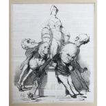 A collection of seven 19th century Honoré Daumier (1808 -1879) humorous prints cut from French