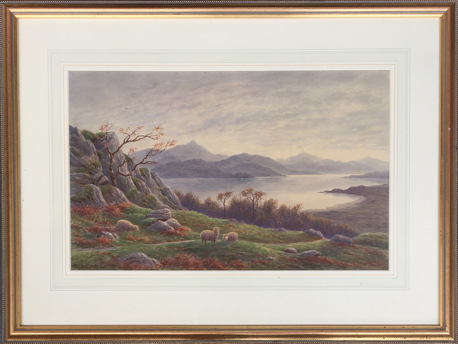 Charles H. Branscombe (British, 1891-1922) Sheep within highland landcsape, signed and dated 'Chas - Image 2 of 2