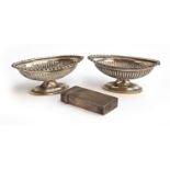 A pair of classical silver salts, by William Henry Leather, Birmingham 1898; together with an engine