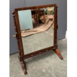 A Victorian mahogany dressing mirror with bevelled glass, 59cmH