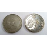 A £5 coin commemorating the Golden Anniversary of Queen Elizabeth II and Prince Philip, 1947-1997;