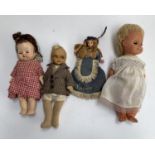 Four vintage dolls, one a pedigree (4)