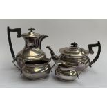 A four piece Sheffield plate teaset comprising teapot, coffee pot, milk jug, and sugar bowl