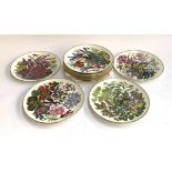 A collection of 12 porcelain Royal Horticultural Society 'Flowers of the Year' plates. Limited