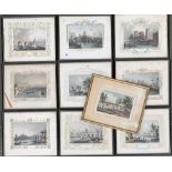 Nine 19th century colour engravings of London scenes after Tombleson, each 17x23cm; together with