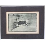 Study of a bullfight, framed print, 24 x 35cm