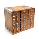A vintage set of 24 drawers, 34x21x28cm containing various metalworking bits