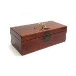 A 19th century mahogany box with brass hardware, 39cmW