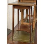 An Edwardian marquetry occasional table, with shaped undershelf, 36x36x62cm